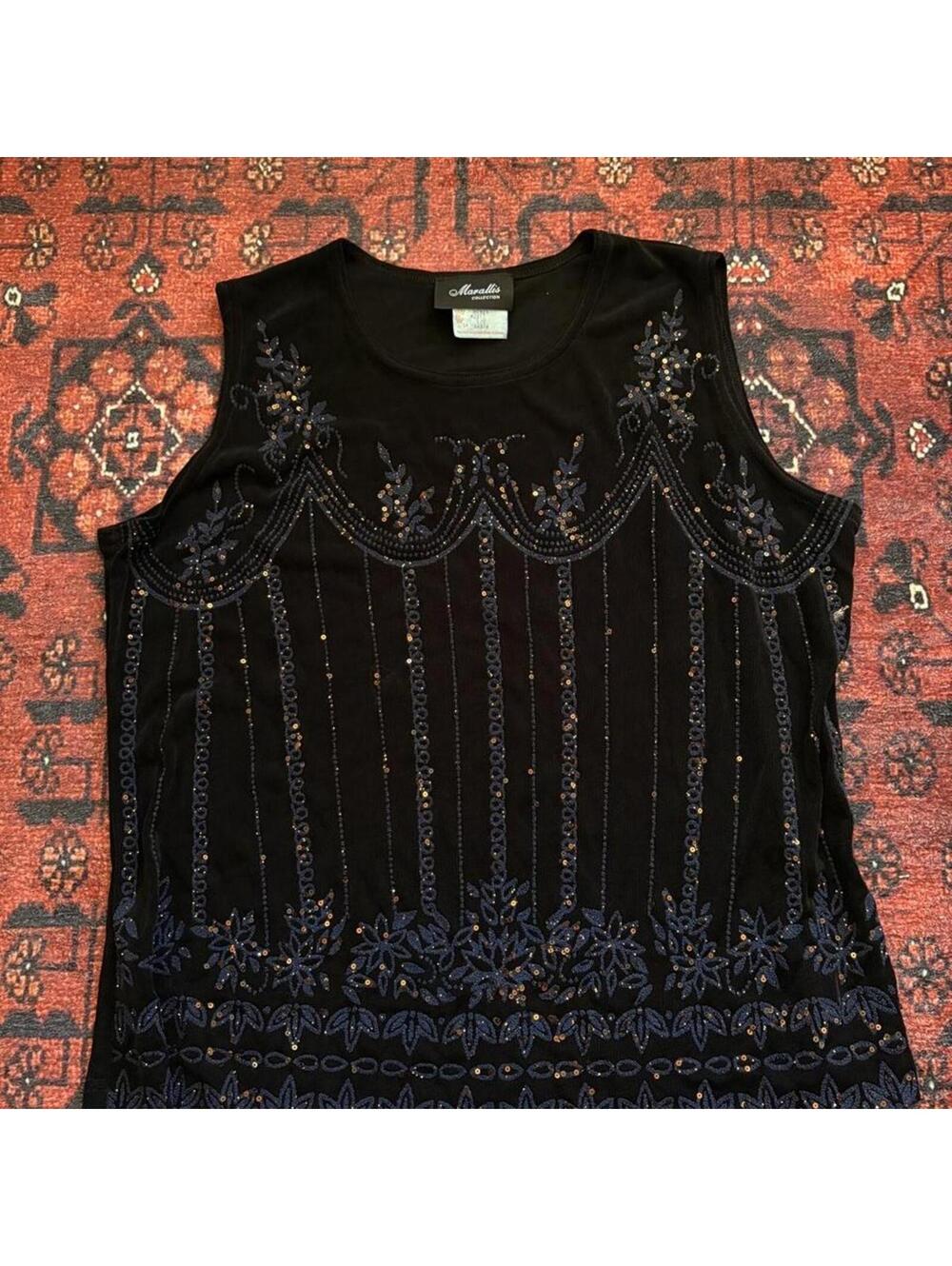 Y2K BLACK EMBELLISHED TOP
